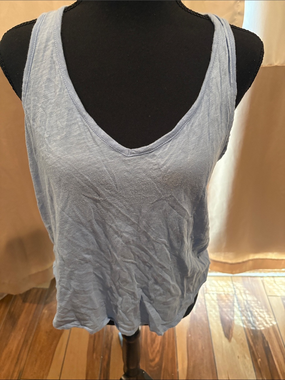 Light Blue Women's V-Neck Tank Top